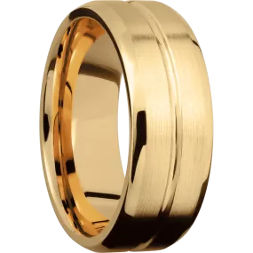 14K Yellow Gold with Polish , Satin Finish