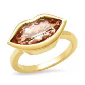 14K YG Morganite Kiss Ring