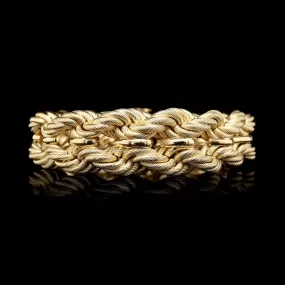 18K Yellow Gold Estate Double Row Graduated Rope Bracelet