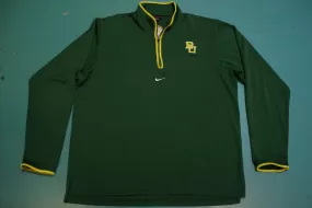 90's USA Made Nike Black Tag Baylor University Swoosh Long Sleeve Zip Pullover Shirt