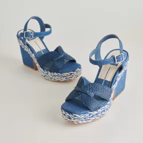 CALE HEELS BLUE DENIM