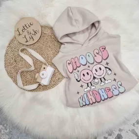 'Choose Kindness' Super Soft Kid's Beige Hoodie