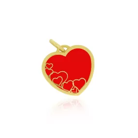 Coral Mosaic Heart Charm