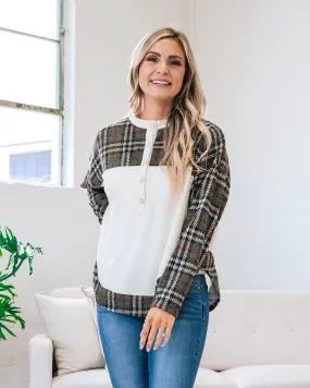 Dolly Plaid Color Block Henley FINAL SALE