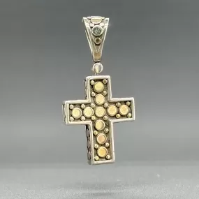 Estate John Hardy SS 14 Two Tone Dot Cross Pendant