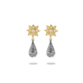 GRAND STAR DIAMOND POLKA DOT SPIKE DROP EARRINGS