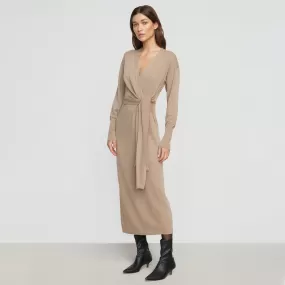 Linden Front-Wrap Sweater Dress