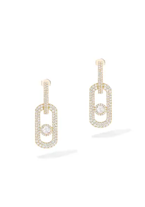 Messika So Move XL 18KYG Pavé Diamond Pendant Earrings