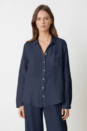 NATALIA LINEN BUTTON-UP SHIRT