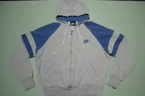 Nike Vintage 80's Blue Tag Embroidered Off Center Check Swoosh Hoodie Sweatshirt