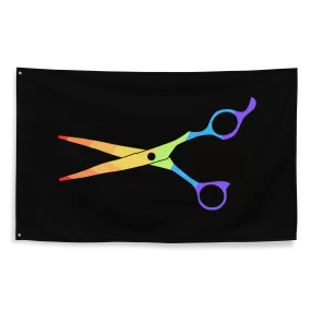 Proud Stylist Rainbow Shears Flag