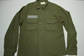 Wool OG Cold Weather Field Button Up Army Military Shirt Dated 1978 70's